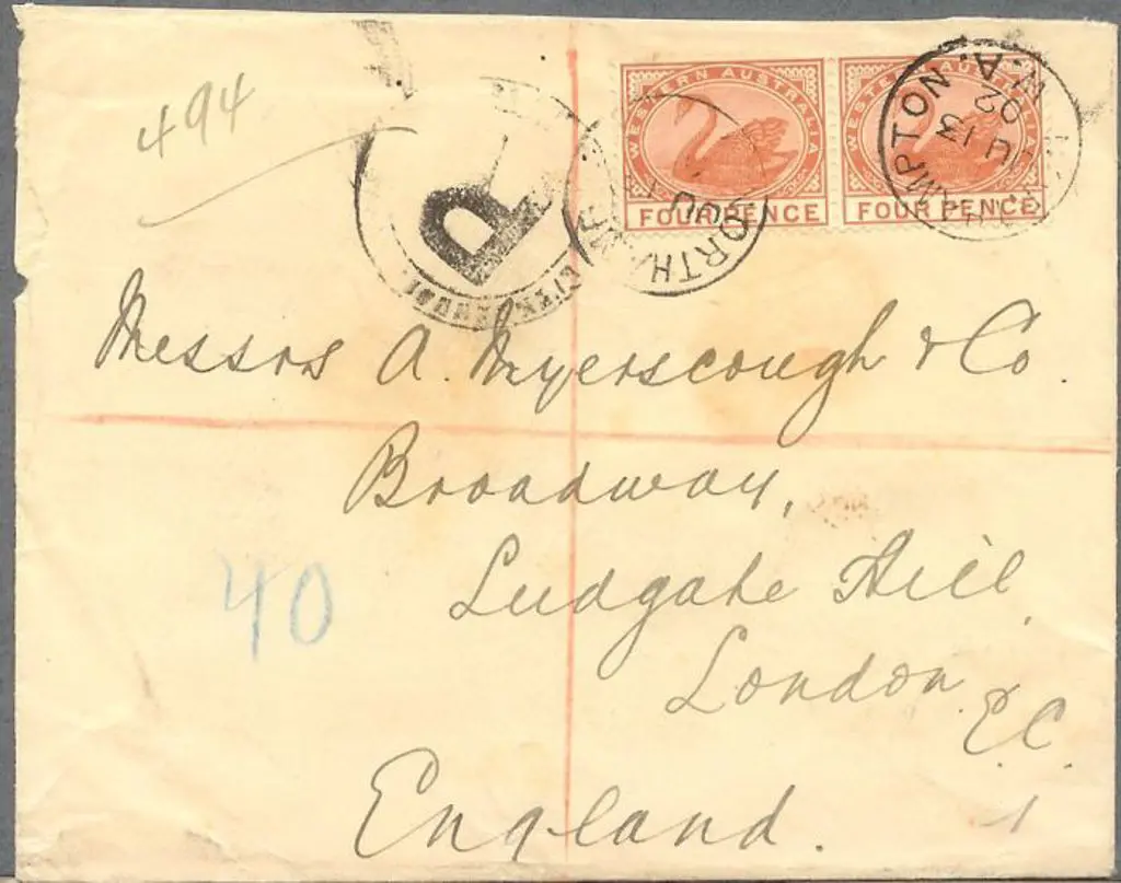 1902 (13th June) Northampton cds's on horiz pair ... Image 1++
