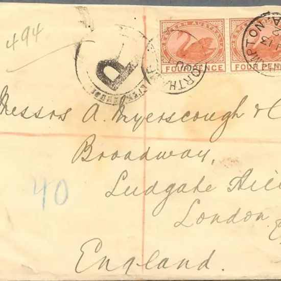 1902 (13th June) Northampton cds's on horiz pair ...