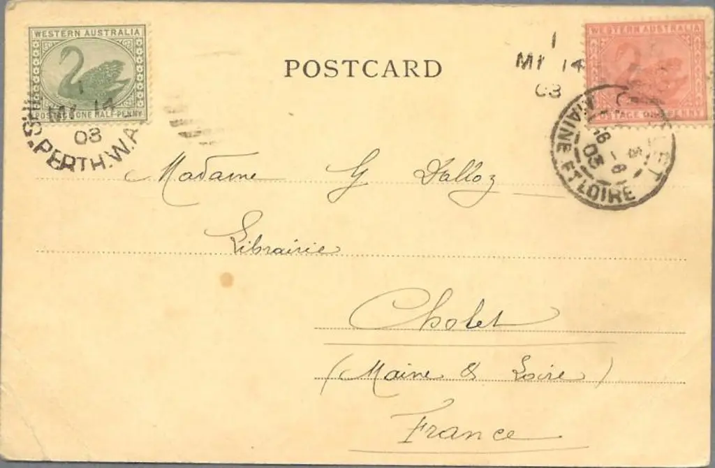 1903 (14th Mar) Ship Mail Room Perth cds on ½d ... Image 1++