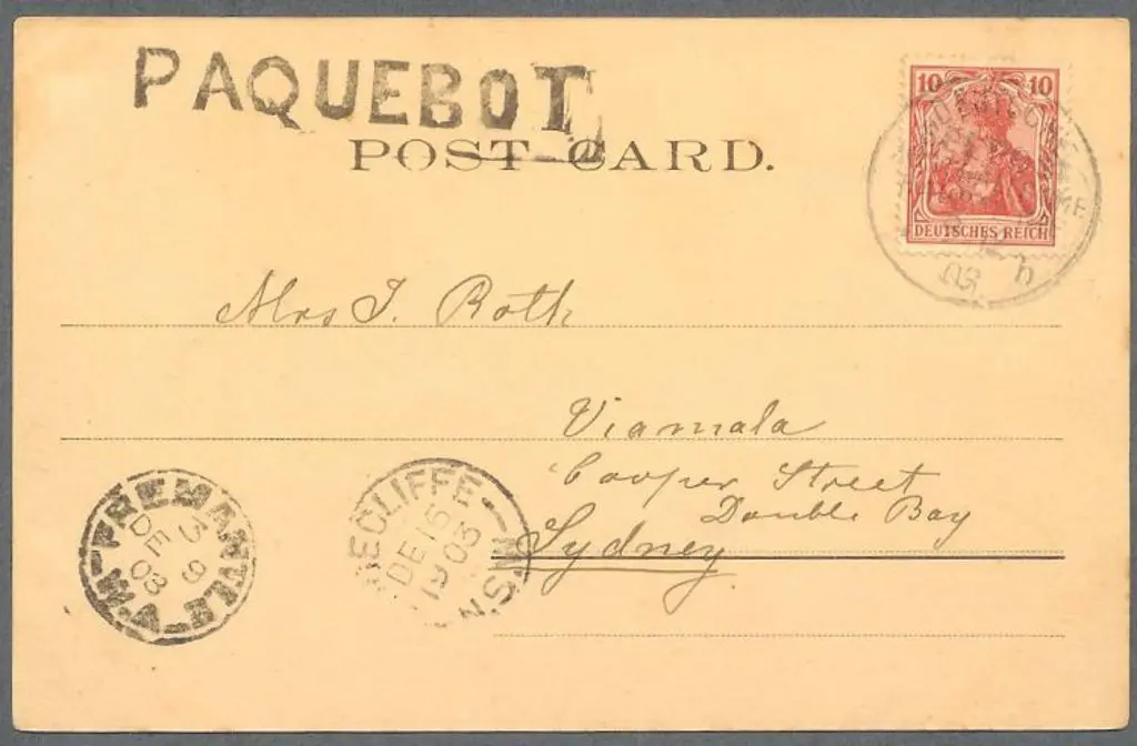 1903 (9th Dec) PPC with German 10pf pmkd SEEPOST. ... Image 1++