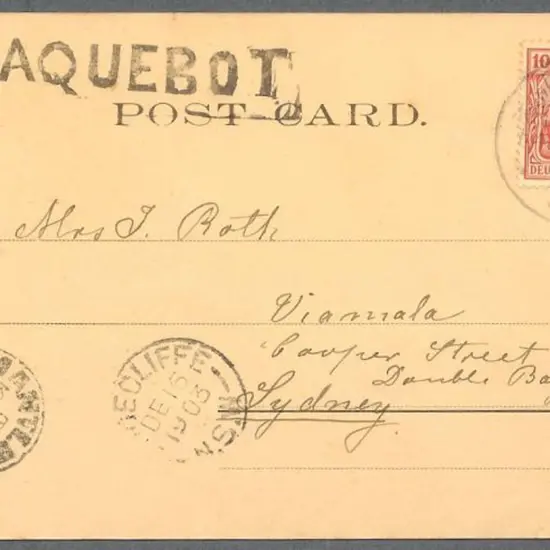 1903 (9th Dec) PPC with German 10pf pmkd SEEPOST. ...