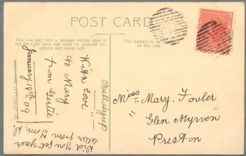 1909 (18th Jan) 2d carmine swan tied by 13 bar ... Image 1++