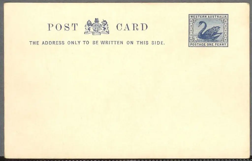 1909/10 1d blue swan Postcard on white surfaced ... Image 1++
