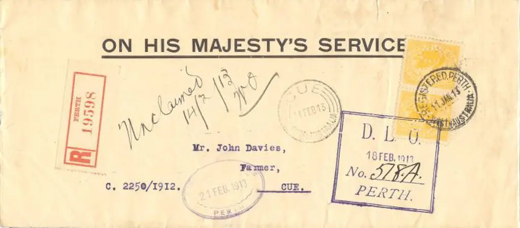 1913 Dead Letter Office OHMS cover bearing pair of ... Image 1++