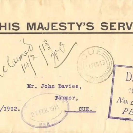 1913 Dead Letter Office OHMS cover bearing pair of ...