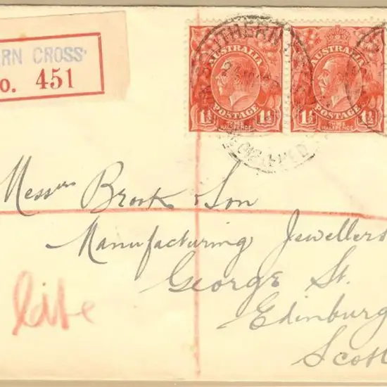 1929 (24th May) Reg cover addressed to Edinburgh ...
