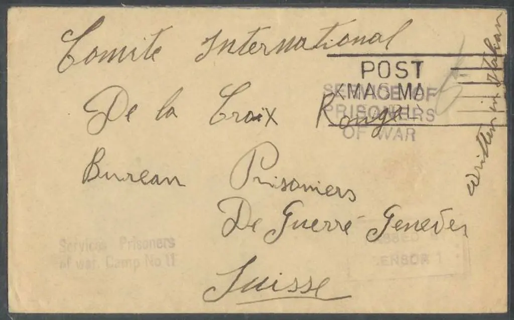 1944 stampless cover in Italian with 3 line ... Image 1++