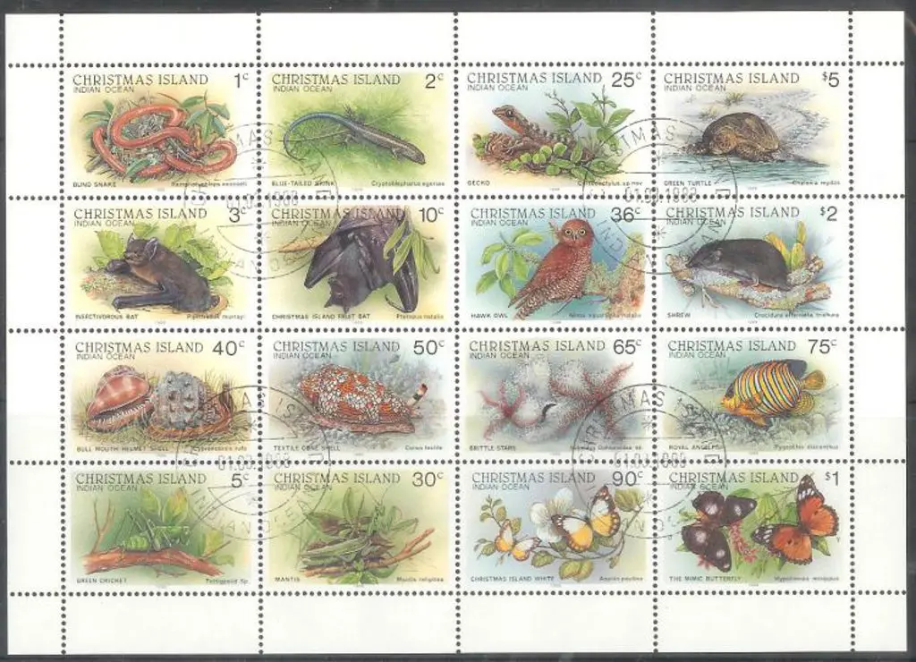 1988 Wildlife sheetlet of 16. CTO 1st March 1988. ... Image 1++