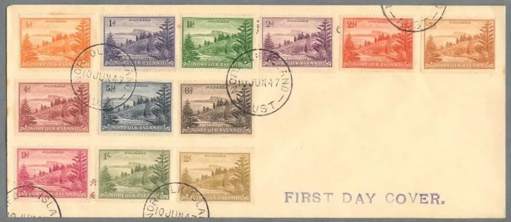 1947 (10th June) Ball Bay set of 12 on plain FDC ... Image 1++