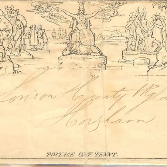 1840 1d Mulready lettersheet used with red Maltese ...