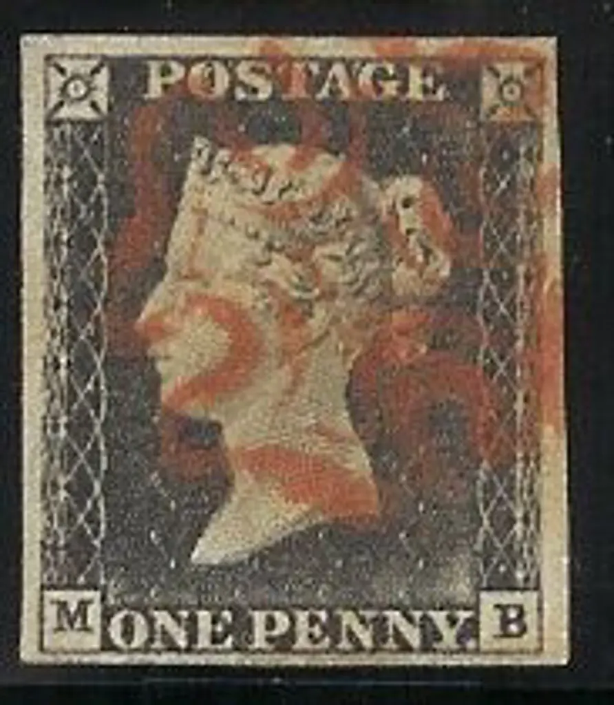 1840 1d black Plate 1a. Cancelled by clear red ... Image 1++