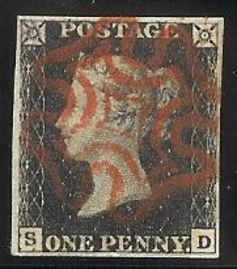 1840 1d black Plate 4. Cancelled by a full red ... Image 1++