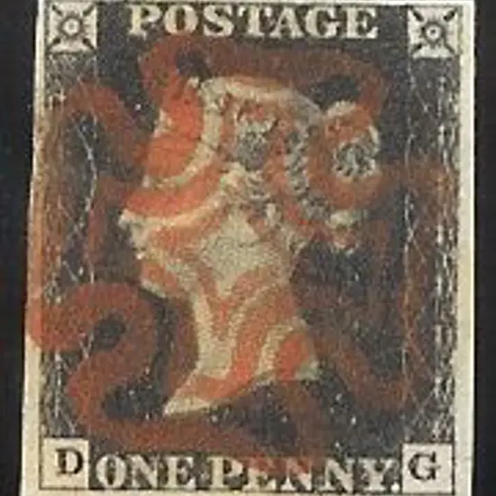 1840 1d black Plate 6. Cancelled by a full bold ...