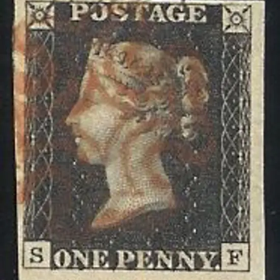 1840 1d black Plate 8. Cancelled by a light neat ...