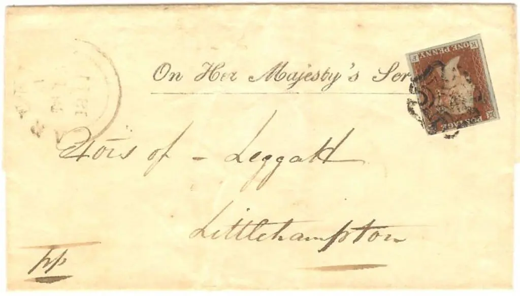 1841 outer with early use of 1d red, 4 margins & ... Image 1++