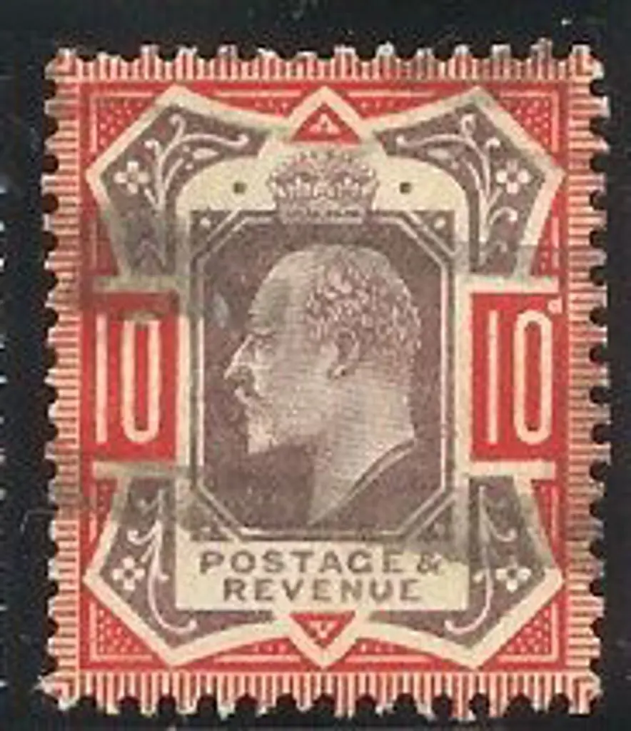 1902 10d KEVII with variety "no cross on crown". ... Image 1++