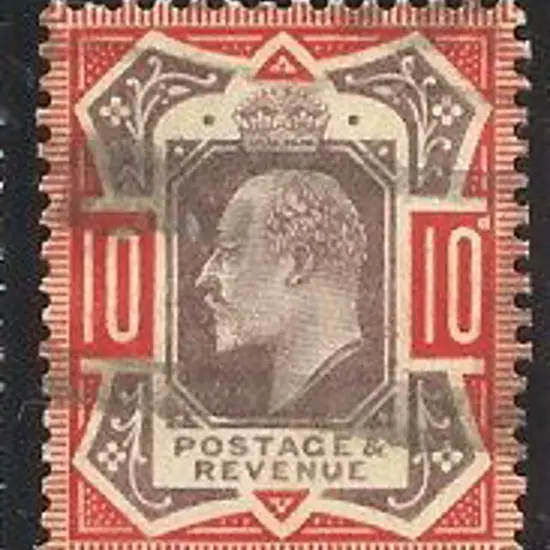 1902 10d KEVII with variety "no cross on crown". ...