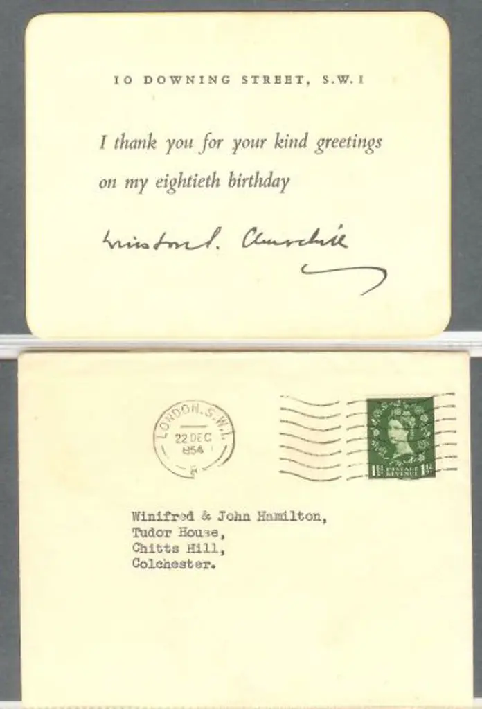 1954 cover containing thankyou note signed by ... Image 1++