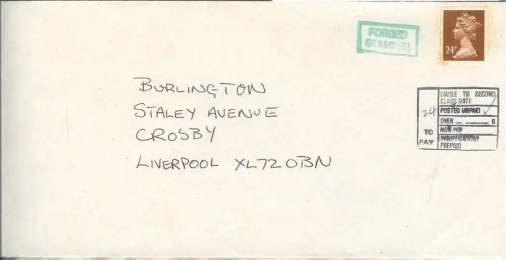 1993 24p brown Machin Forgery on env with ... Image 1++