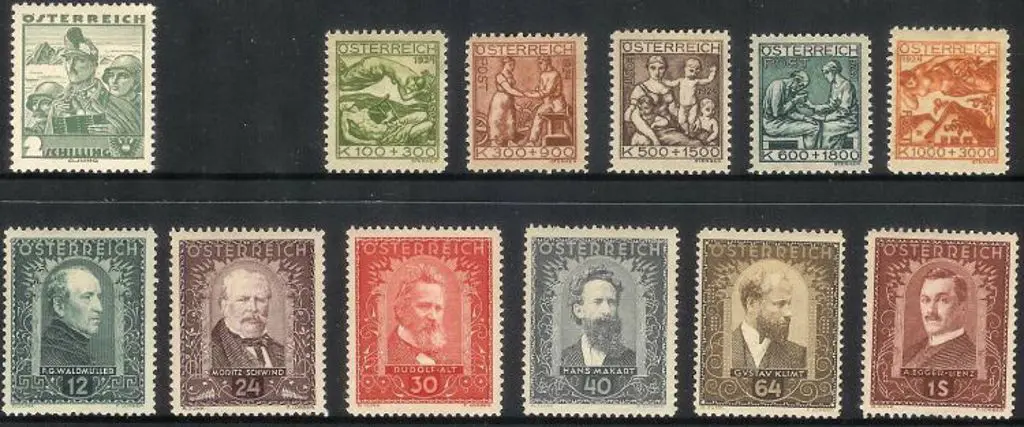 Austria 1924 Artist charity set, 1932 painters SG ... Image 1++