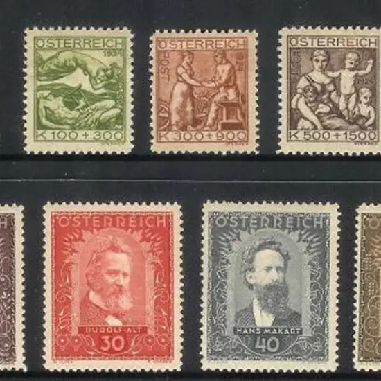 Austria 1924 Artist charity set, 1932 painters SG ...