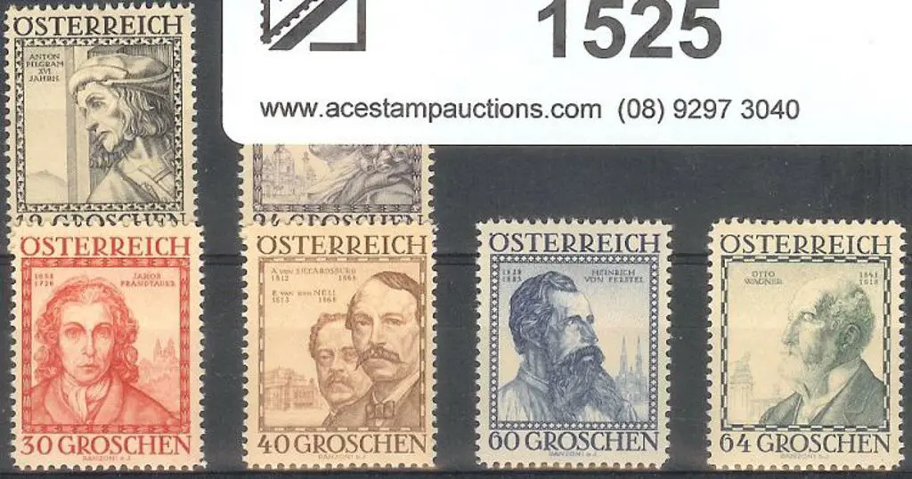 Austria 1934 Architects set of 6 MLH. SG 739/44 ... Image 1++