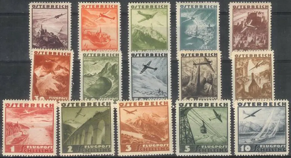 Austria 1935 Airs to 10s complete MLH/MUH (mid ... Image 1++