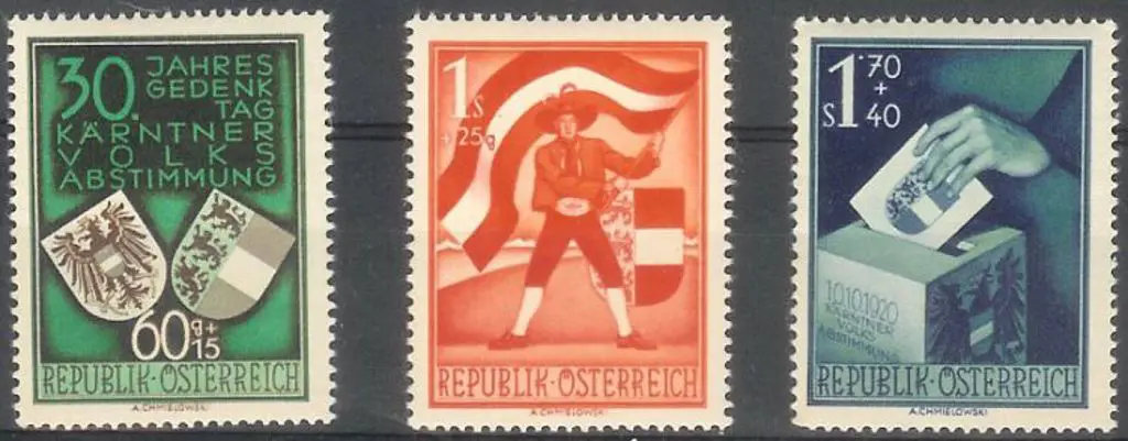 Austria 1950 Carinthian Plebiscite set of 3 MUH SG ... Image 1++