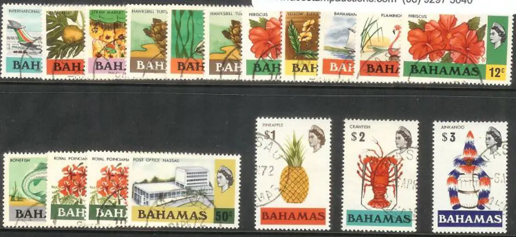 Bahamas 1971 QEII defins set of 18 to $3. F/U SG ... Image 1++