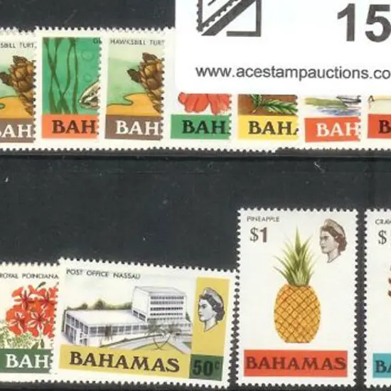 Bahamas 1971 QEII defins set of 18 to $3. 12¢ ...