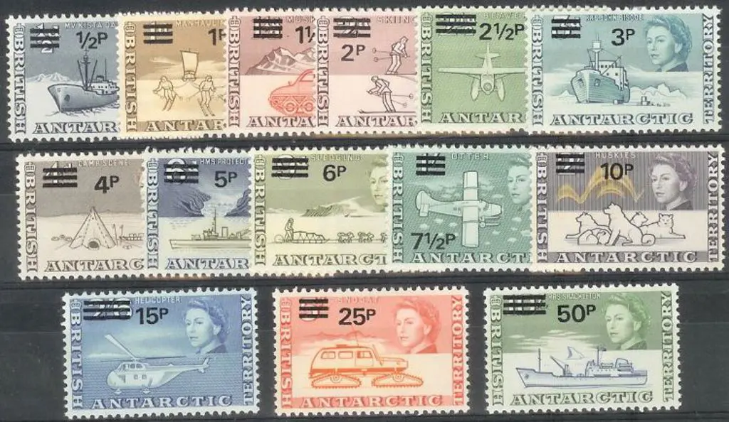BAT 1971 Decimal surcharges set of 14 to 50p on ... Image 1++