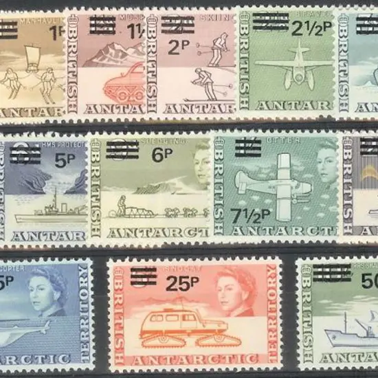 BAT 1971 Decimal surcharges set of 14 to 50p on ...