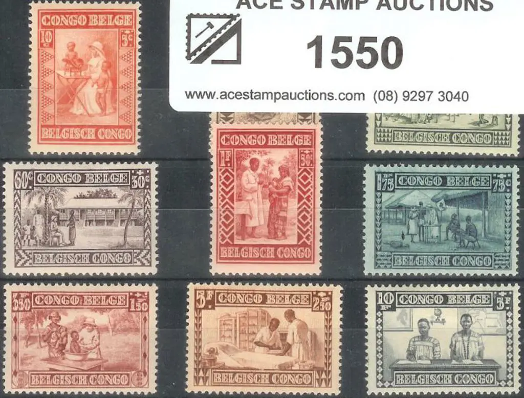 Belgian  Congo 1930 Natives Protection Fund set of ... Image 1++