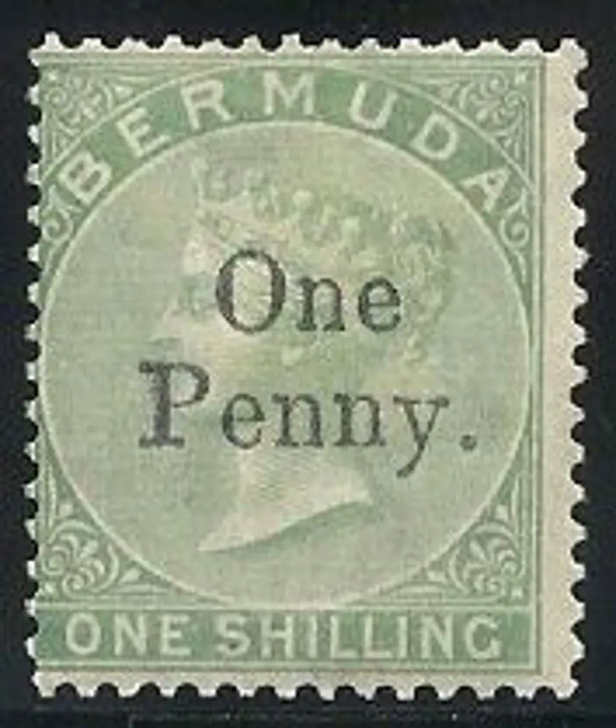 Bermuda 1875 1d on 1/- QV. Centred left. MLH with ... Image 1++