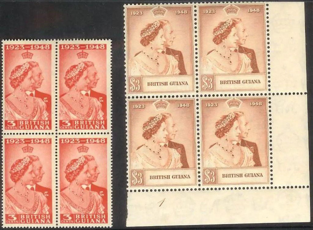 British Guiana 1948 Royal Silver Wedding pair in ... Image 1++