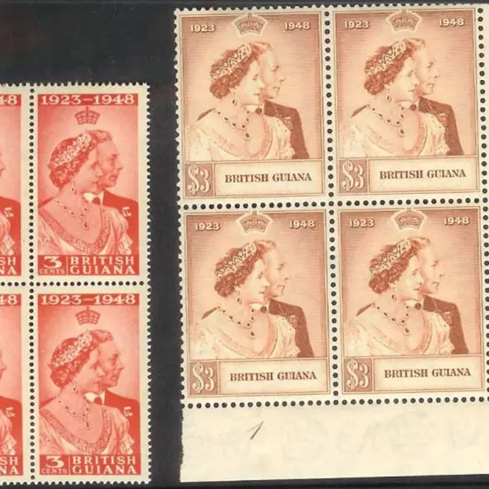 British Guiana 1948 Royal Silver Wedding pair in ...