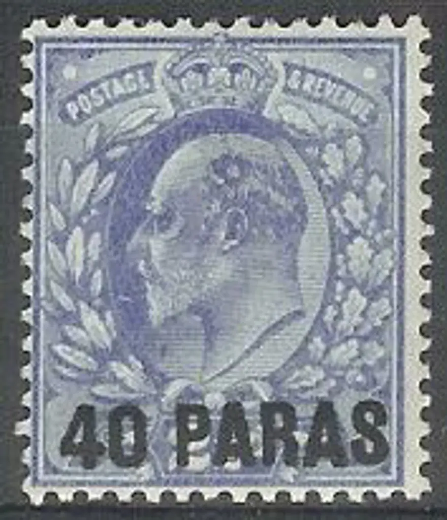 British Levant 1902/05 40pi on 2½d ultramarine MLH ... Image 1++