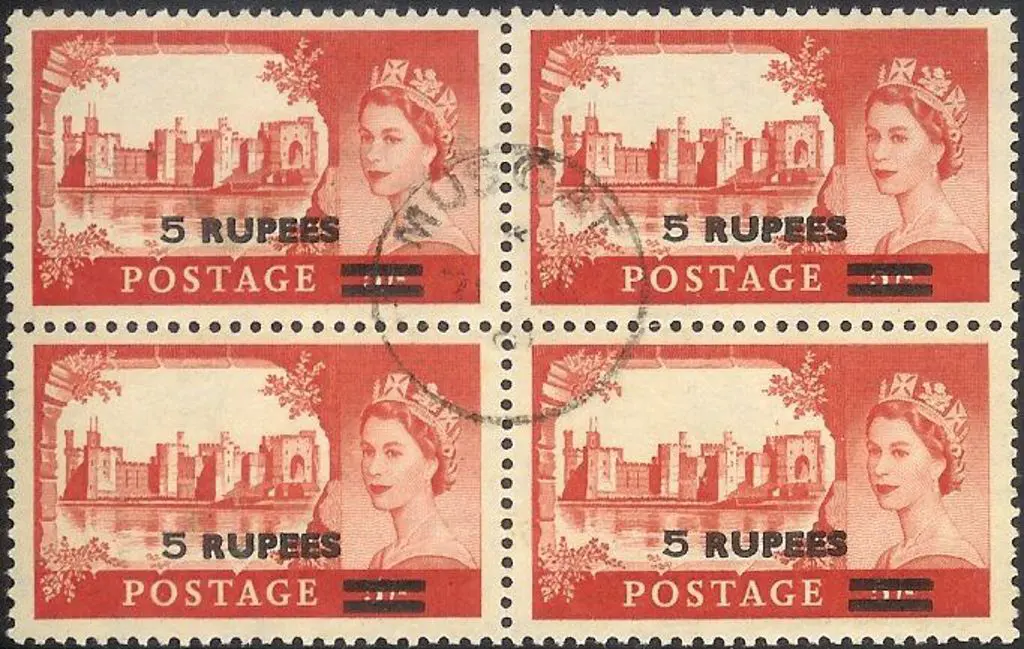 British Postal Agencies 1960/61 5r on 5/- rose-red ... Image 1++