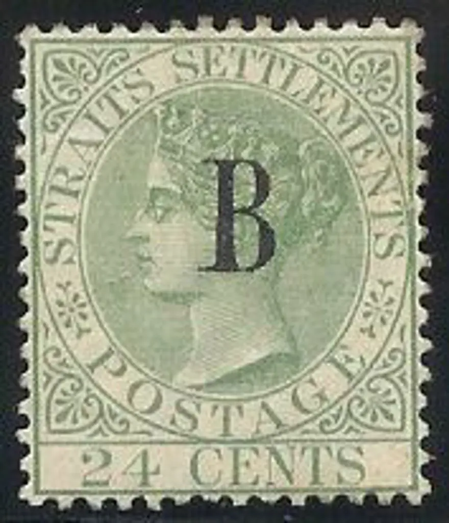 British PO in Siam 1882/85 24c green with "B" ovpt ... Image 1++