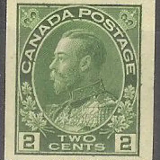 Canada 1922/31 2c deep green KGV Perf 12 x Imperf ...