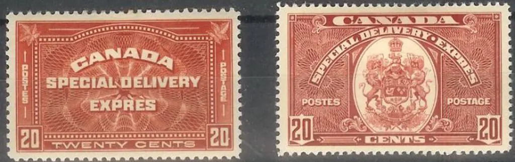 Canada 1932 & 1938/9 20c Special Delivery values ... Image 1++