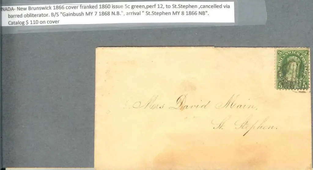 Canada – New Brunswick 1866 cover franked with ... Image 1++