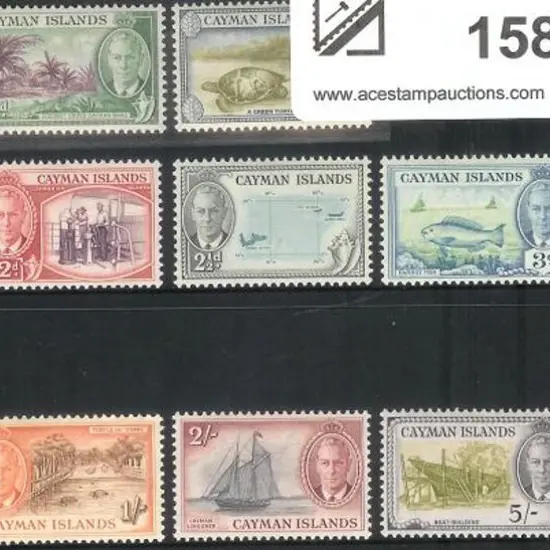 Cayman Islands 1950 KGVI defin set of 13 to 10/-. ...