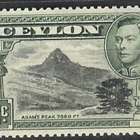 Ceylon 1941 3c black & deep blue green KGVI. Perf. ...