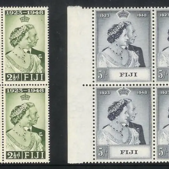 Fiji 1948 Royal Silver Wedding pair in MUH blocks ...
