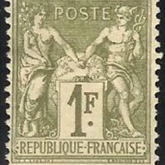 France 1876/85 1f Type I Peace & Commerce. Sound ...