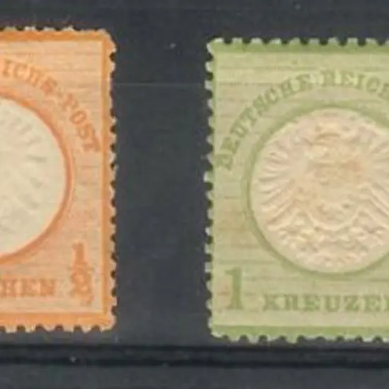 Germany 1872 ½gr orange "large shield" pair MUH, ...