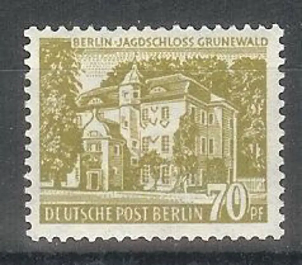 Germany – Berlin 1954 70pf Hunting Lodge MLH with ... Image 1++