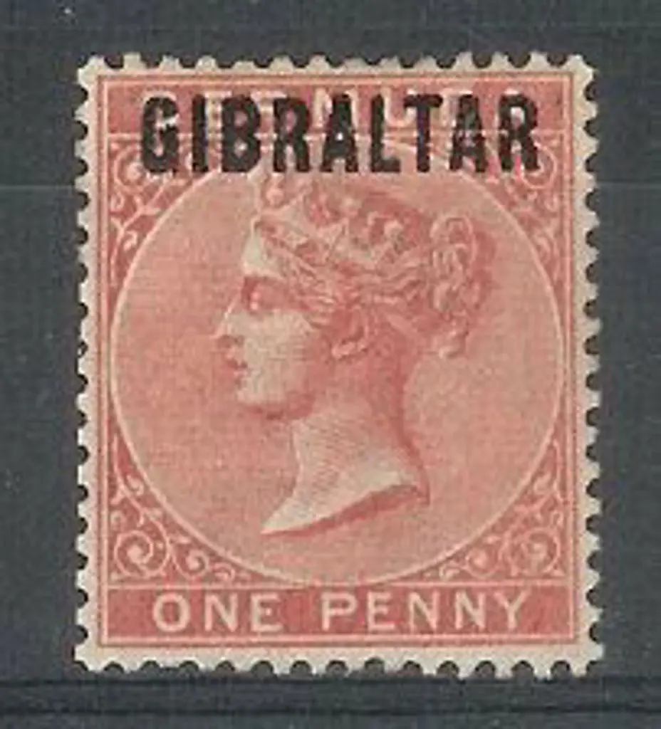 Gibraltar 1886 1d rose-red Bermuda ovpt. Mint with ... Image 1++