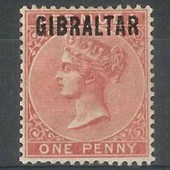 Gibraltar 1886 1d rose-red Bermuda ovpt. Mint with ...